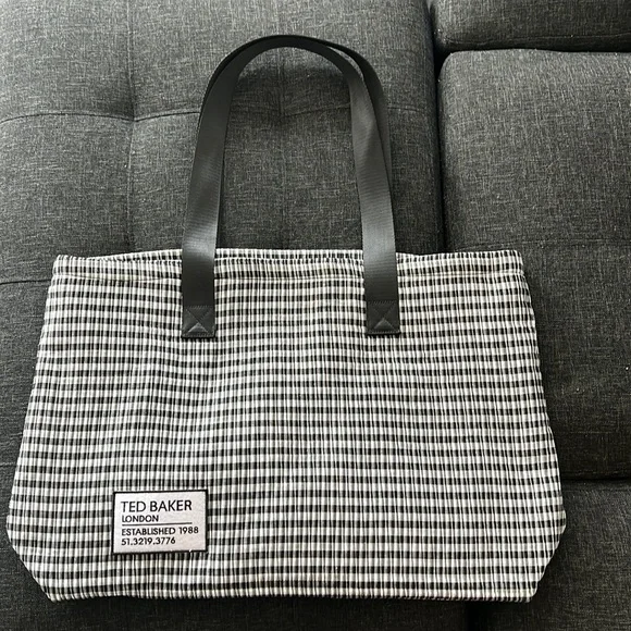 Ted Baker London Bags Ted Baker Gingham Tote Bag Poshmark